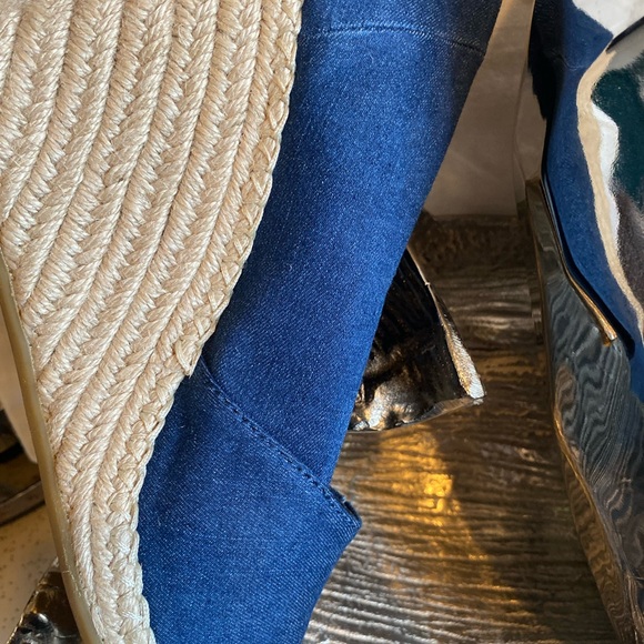 Toms Michelle Denim Wedge New 9.5 - Picture 3 of 5